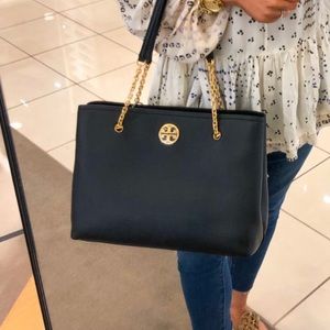 TORY BURCH LEATHER CARSON TOTE BLACK #6058869